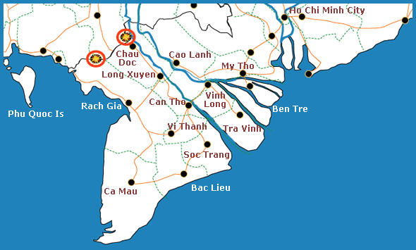 Mekong delta river map