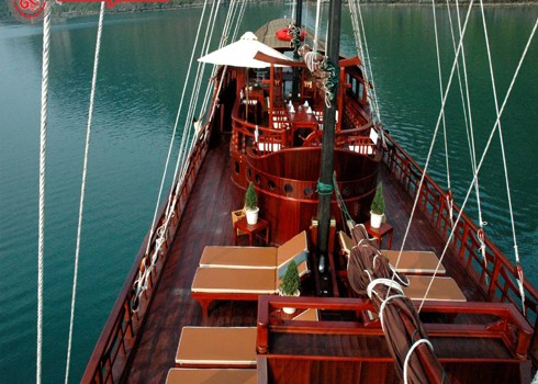 Sun deck of Halong bay cruise