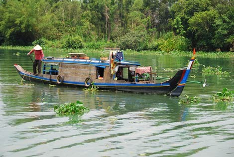 Fishing boat on Mekong river