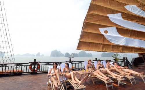 Sundeck of Bhaya cruise