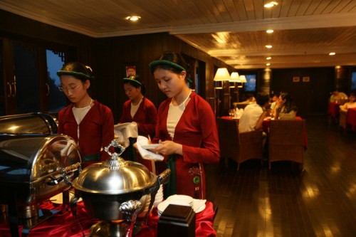 Bhaya staff with traditional costume