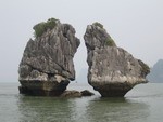 Flight cook island of Halong bay