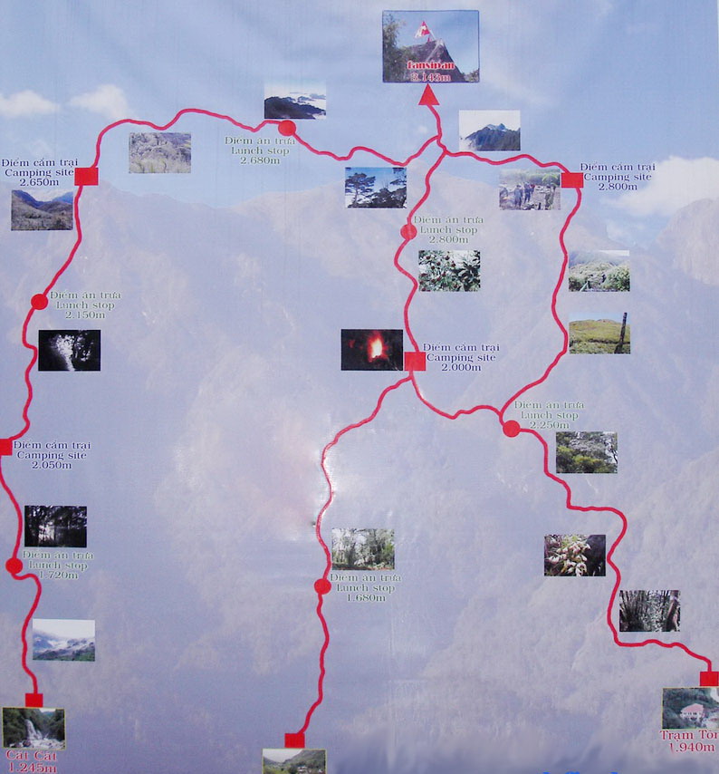 Fansipan trekking map